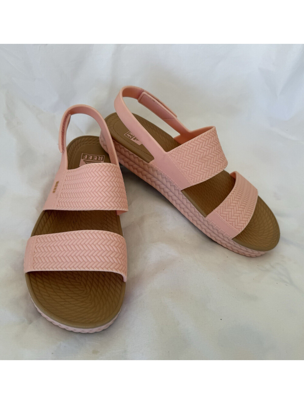 Reef Water Vista Sandals 11 Pink PVC Free Platform Water Friendly Woven Design